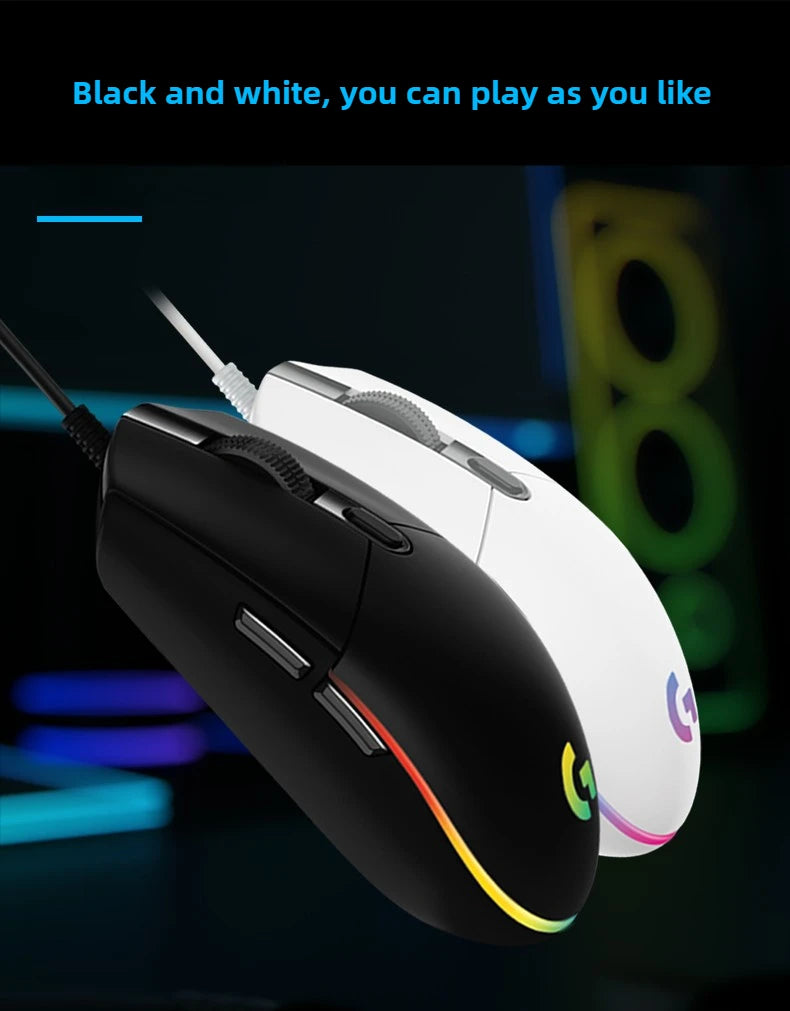 Logitech (G) G102 Gaming Mouse RGB Mouse Lightweight Design 200-8000DPI G102 Second Generation Ergonomic Mouse Computer Mouse