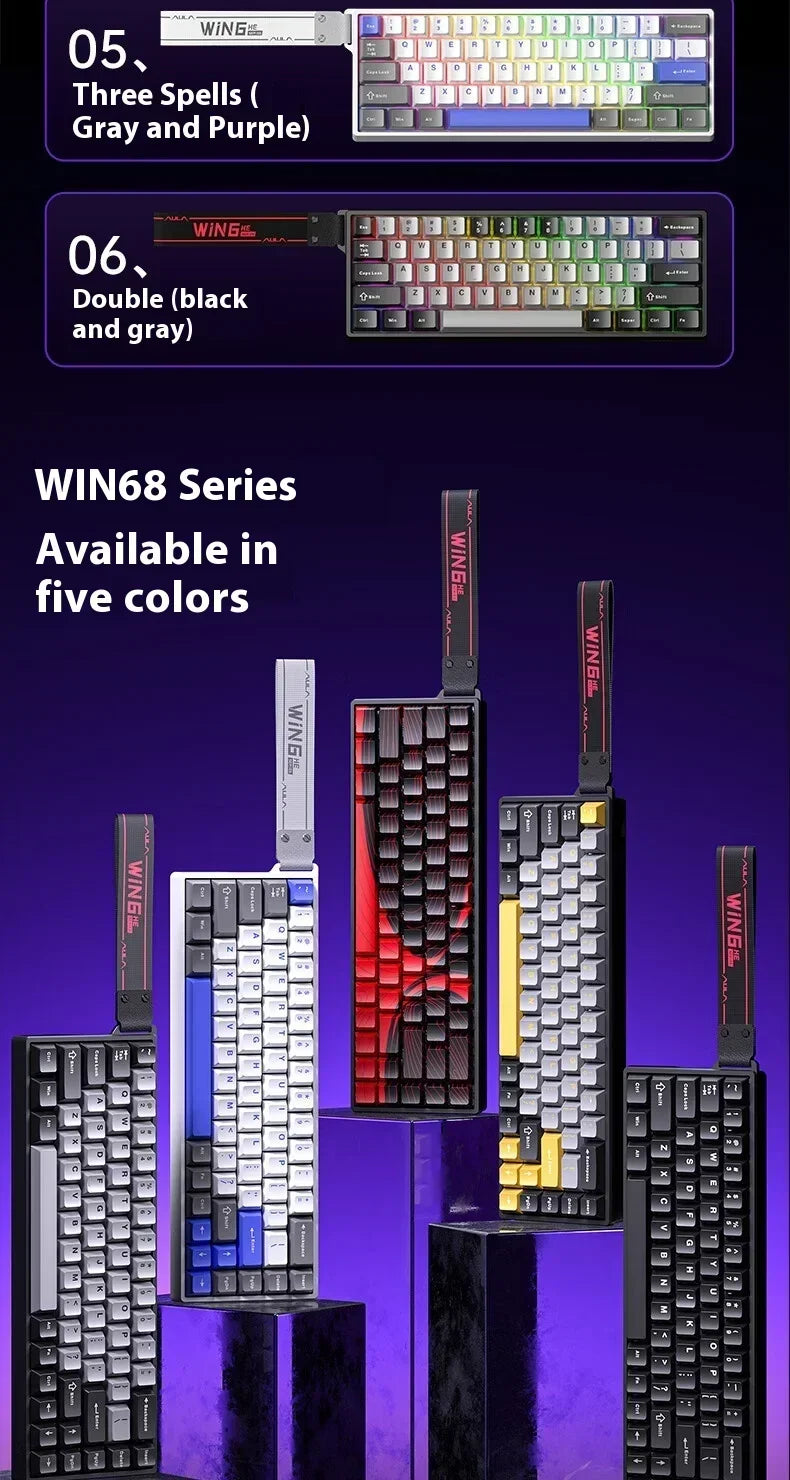 Aula Win60 Win68 He Magnetic Switch Keyboards 8K Gaming Mechanical Keyboard Wired Esports RGB Light Hot-Swap For Pc Gamer Gift