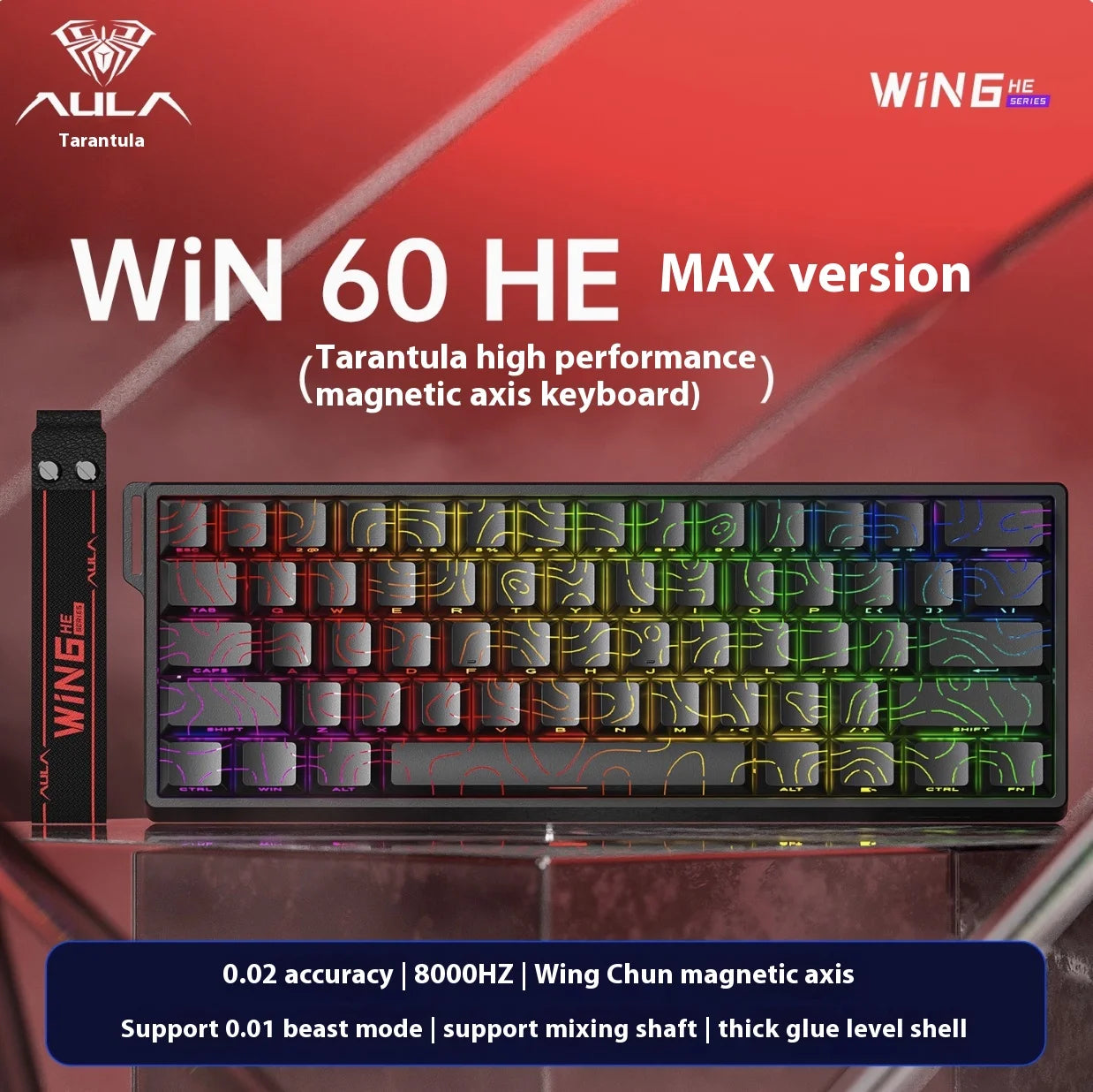Aula Win60 Win68 He Magnetic Switch Keyboards 8K Gaming Mechanical Keyboard Wired Esports RGB Light Hot-Swap For Pc Gamer Gift