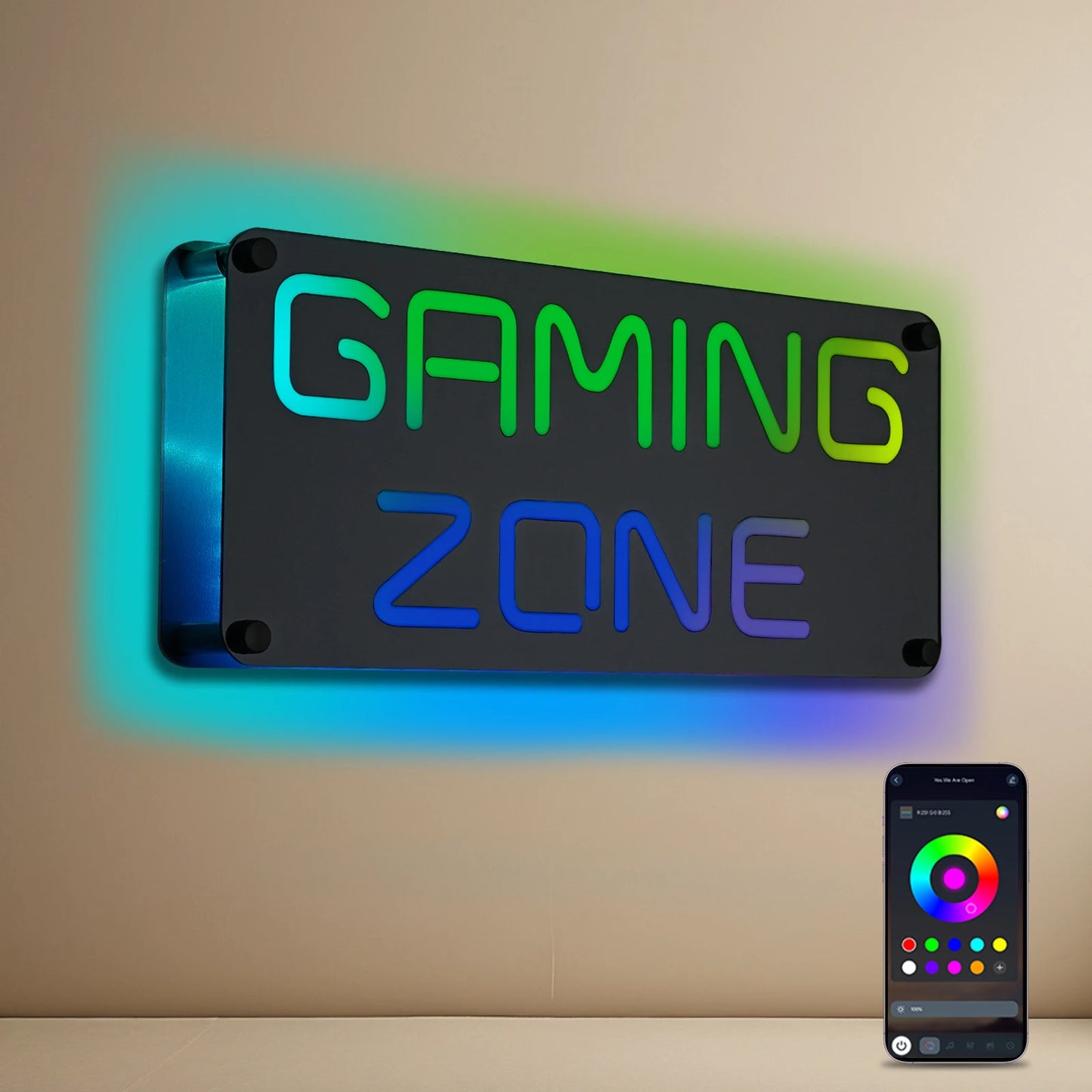 Gamer Neon Sign RGB Remote Control Mirror LED Backlight Open/ Gamers Luminous Wall Sign Lamp Cool Game Room Interior Decor