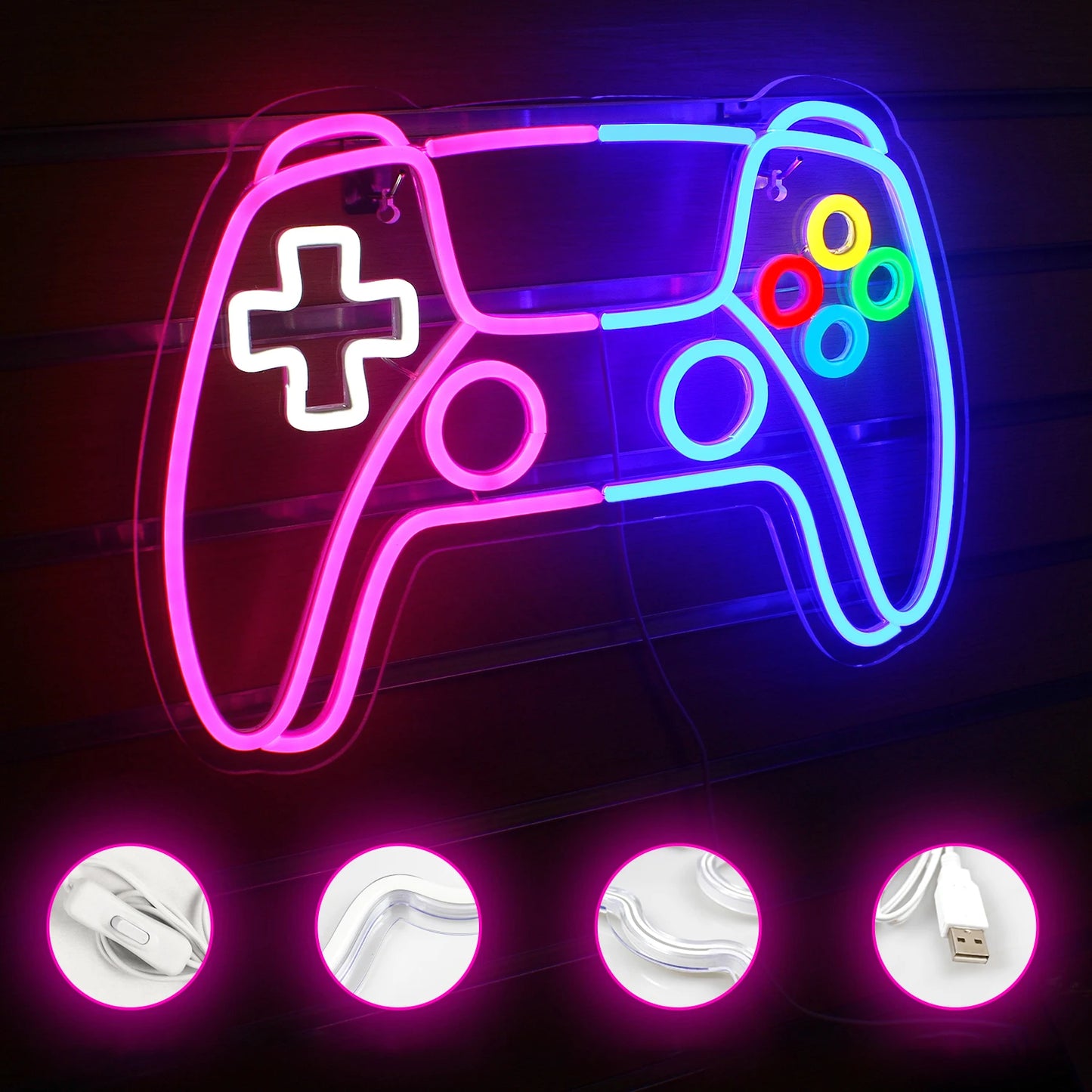 Game Room Neon Sign Led Lights Up Sign Home Gaming Lighting For Men Cave Game Room Party Birthday Bedroom Decoration Light Gifts