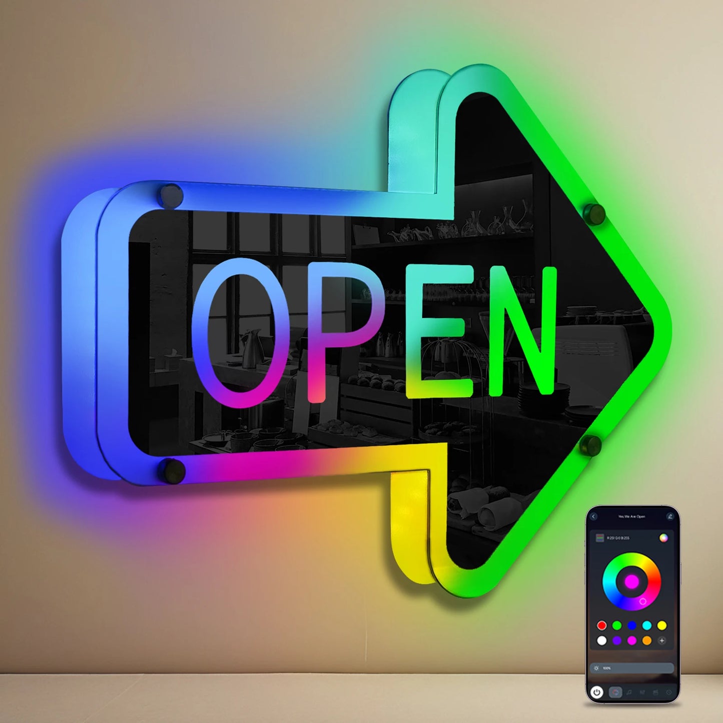 Gamer Neon Sign RGB Remote Control Mirror LED Backlight Open/ Gamers Luminous Wall Sign Lamp Cool Game Room Interior Decor