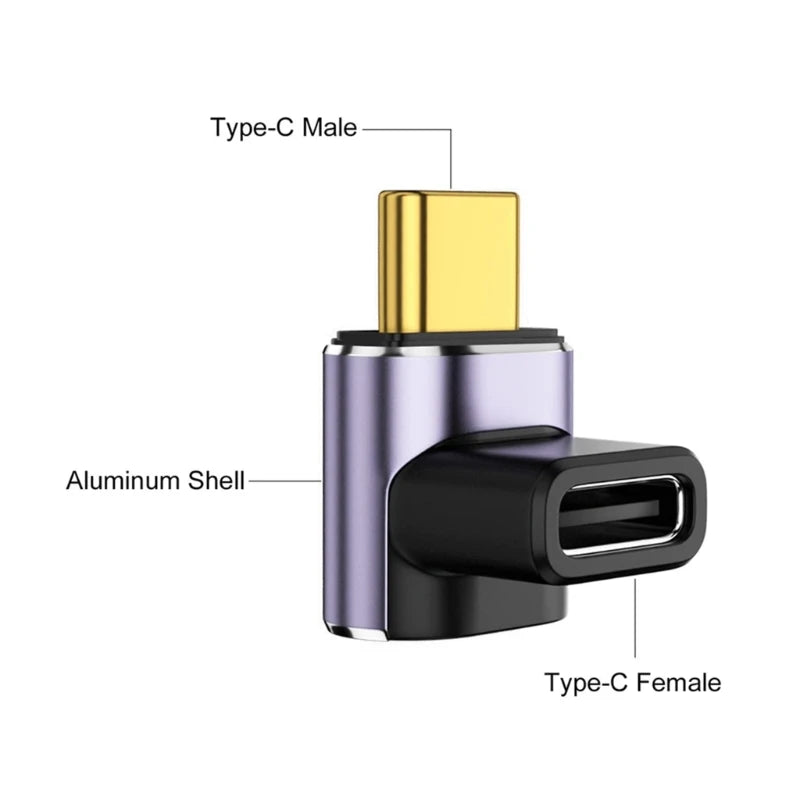 1-3PCS USB C 40Gbps Adapter 90 Degree Right Angle USB C Male To Female Extender 100W Fast Charging for Steam Deck Switch Laptop