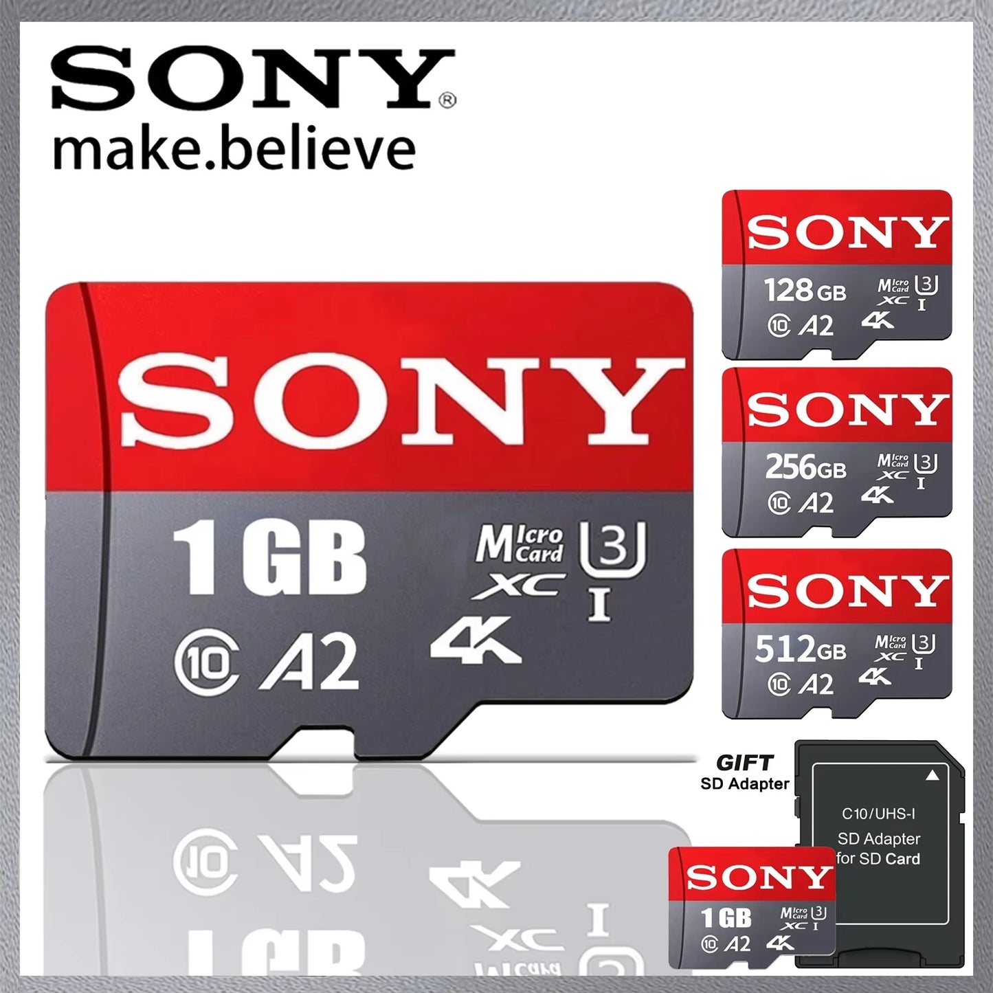 Sony Memory Card 1TB 512GB Micro SD TF 128GB 256GB U3 A2 Micro SD 64GB 170Mb Reading Speed Class 10 Flash Micro Card For Phone