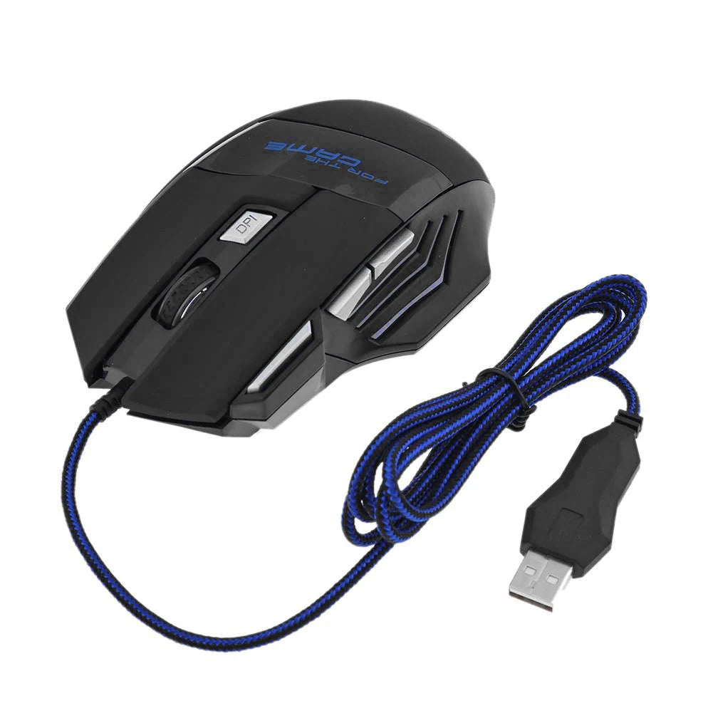 USB Wired Gaming Mouse 7 Button Backlit Ergonomic Mice 5500 DPI Backlight Adjustable Optical Mice for PC Gamer Computer Desktop