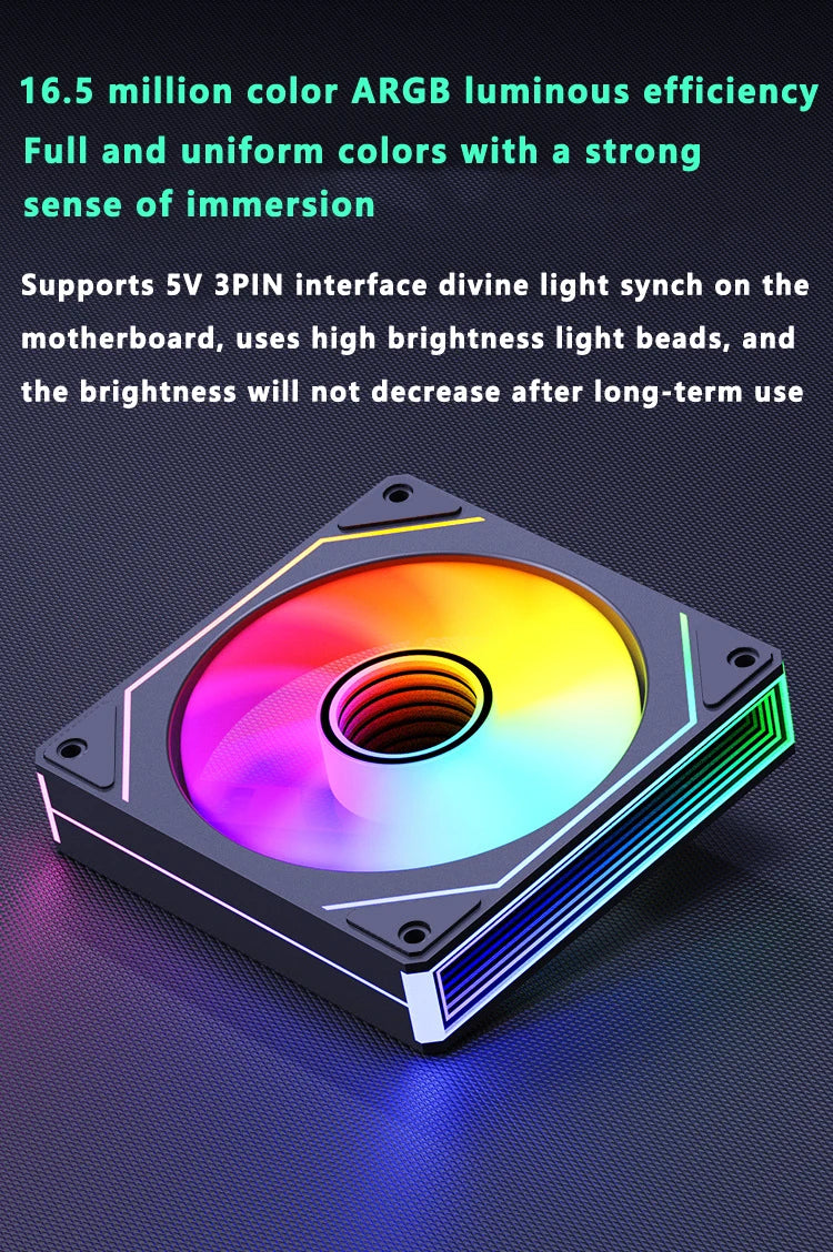 ICE Whale Prism 7 PRO ARGB PC Case Fan 120mm Infinity Mirror Design Motherboard Lighting Sync 4PIN PWM CPU Cooler Fan ventilador