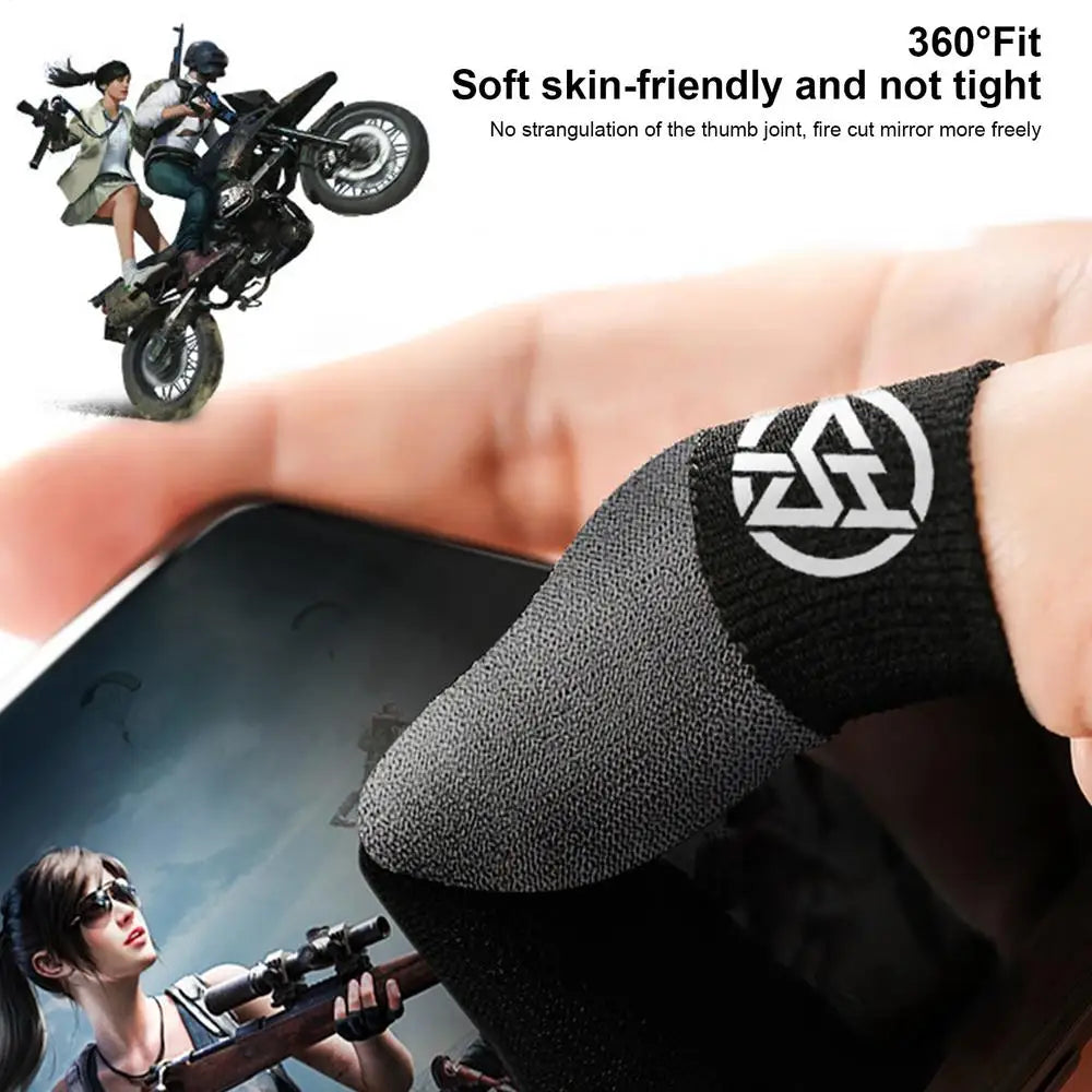 2 Pcs Mobile Game Fingertip Gloves Breathable Sweatproof Touch Screen Gaming Finger Sleeves Mobile Touch Glove For Gamer