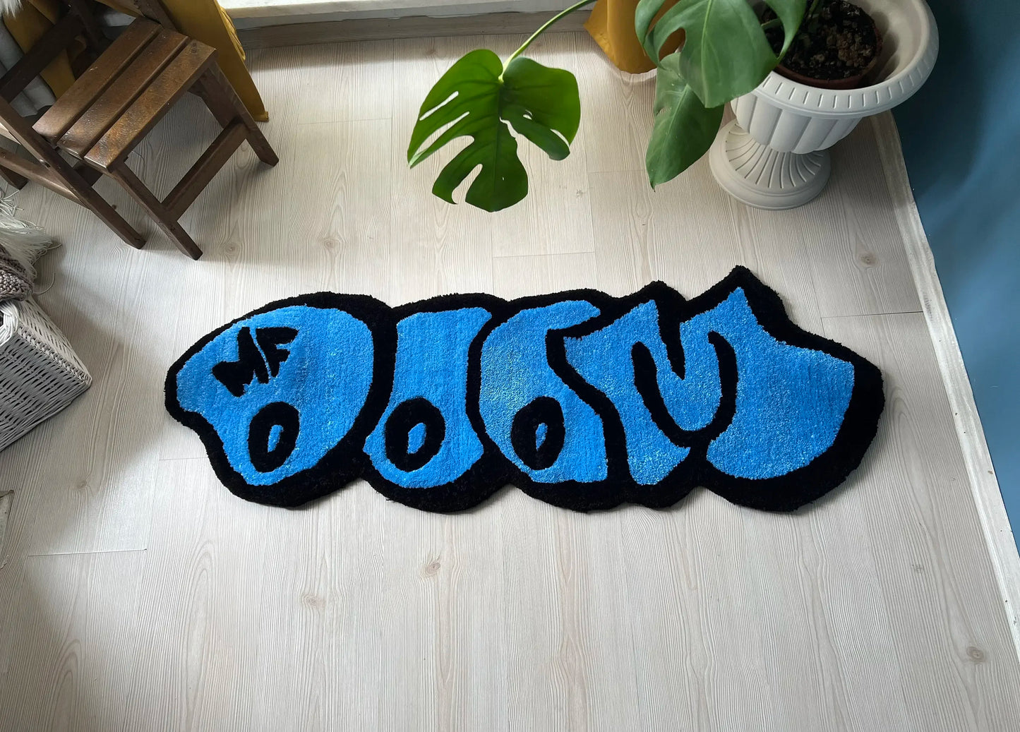 Creative English Rugs for Bedroom Thick Plush MF DOOM Floor Mat Fashion Irregular Living Room Decoration Carpet Fluffy Soft Rug