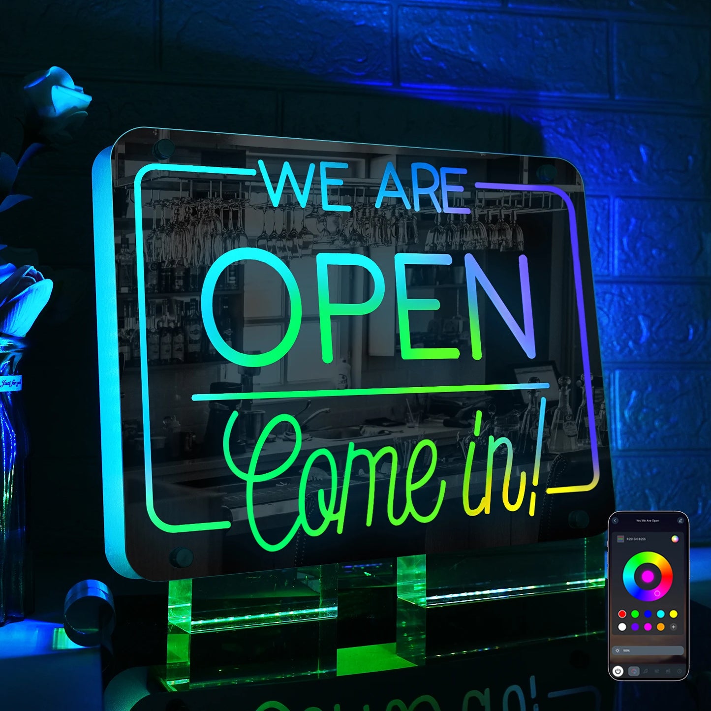 Gamer Neon Sign RGB Remote Control Mirror LED Backlight Open/ Gamers Luminous Wall Sign Lamp Cool Game Room Interior Decor