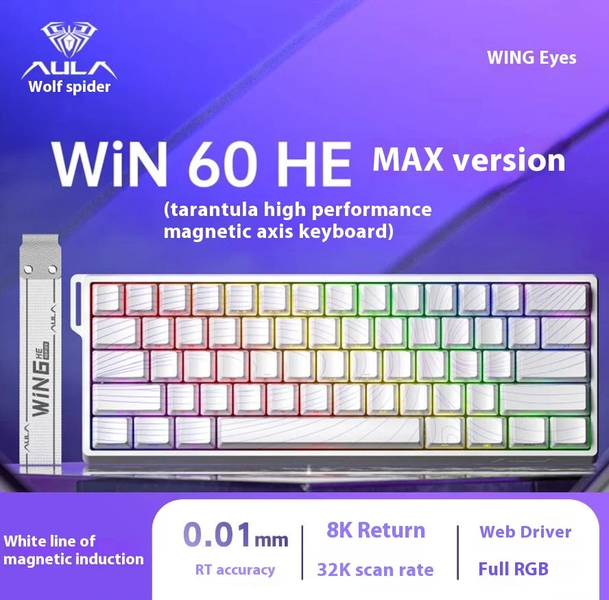 Aula Win60 Win68 He Magnetic Switch Keyboards 8K Gaming Mechanical Keyboard Wired Esports RGB Light Hot-Swap For Pc Gamer Gift