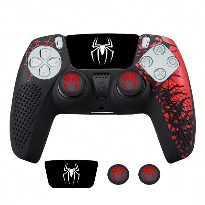 For PS5 Controller Cover Case Anti-Slip Silicone Protective Skin Compatible with PS5 Controller with Thumb Grip Cap Sticker