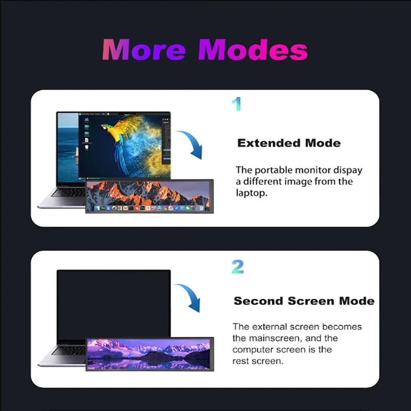 Long strip display mobile phone and computer expansion screen 8.8 inch host temperature controlled touch screen