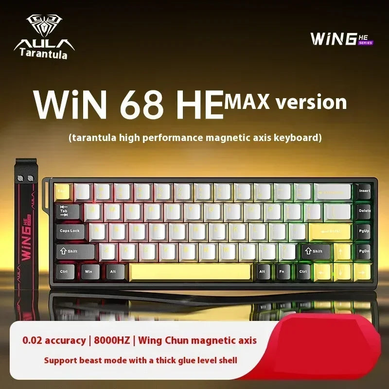 Aula Win60 Win68 He Magnetic Switch Keyboards 8K Gaming Mechanical Keyboard Wired Esports RGB Light Hot-Swap For Pc Gamer Gift