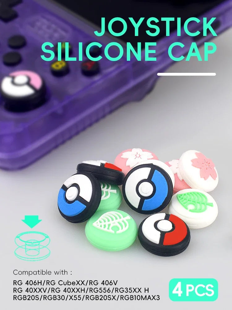 Data Frog 4pc Thumb Stick Grip Cap for R36S RGB30 Retro Handheld Switch Oled NS Lite Joy Con Controller Cover Protector