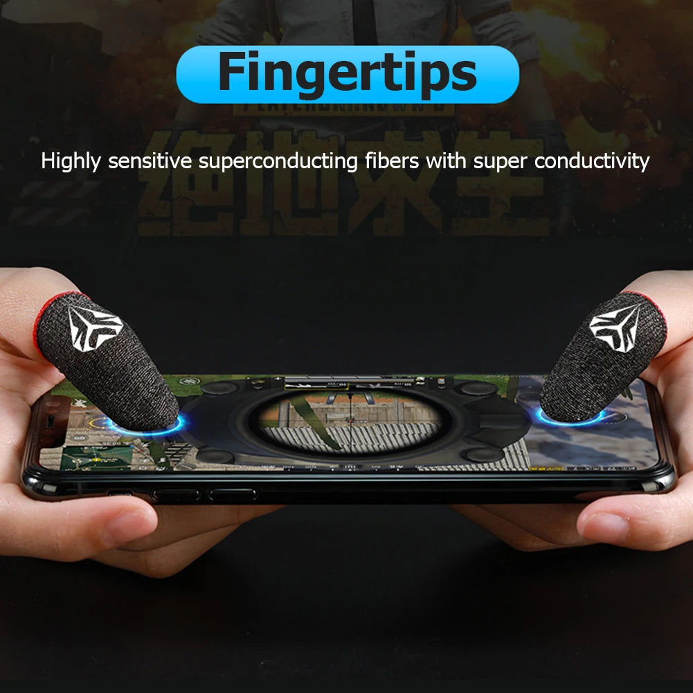 1-5Pairs Mobile Game Fingertip Gloves Sweatproof Anti-slip Gaming Finger Sleeve  for PUBG Breathable Fingertip Cover Thumb Glove