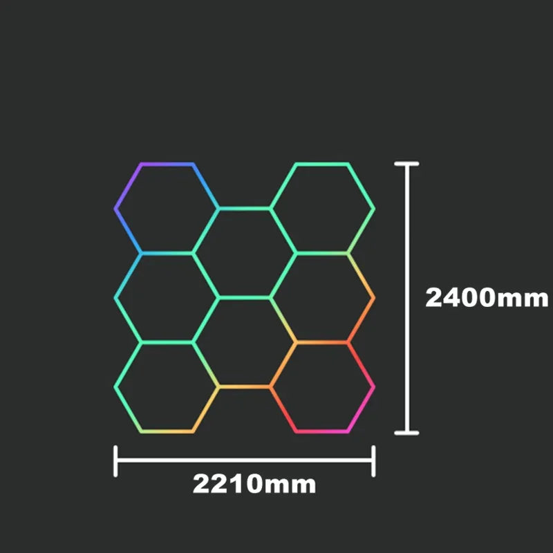 Customized RGB Hexagon LED Garage Light Honeycomb Ceiling Lamps With Remote APP Control for Car Wash Repair Gaming Room BarDecor
