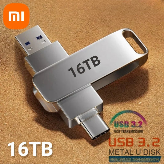 Xiaomi 3.2 U Disk Flash Drives USB16TB High Speed Metal Transfer High Capacity Drive Type C Portable Memory Waterproof  Stick