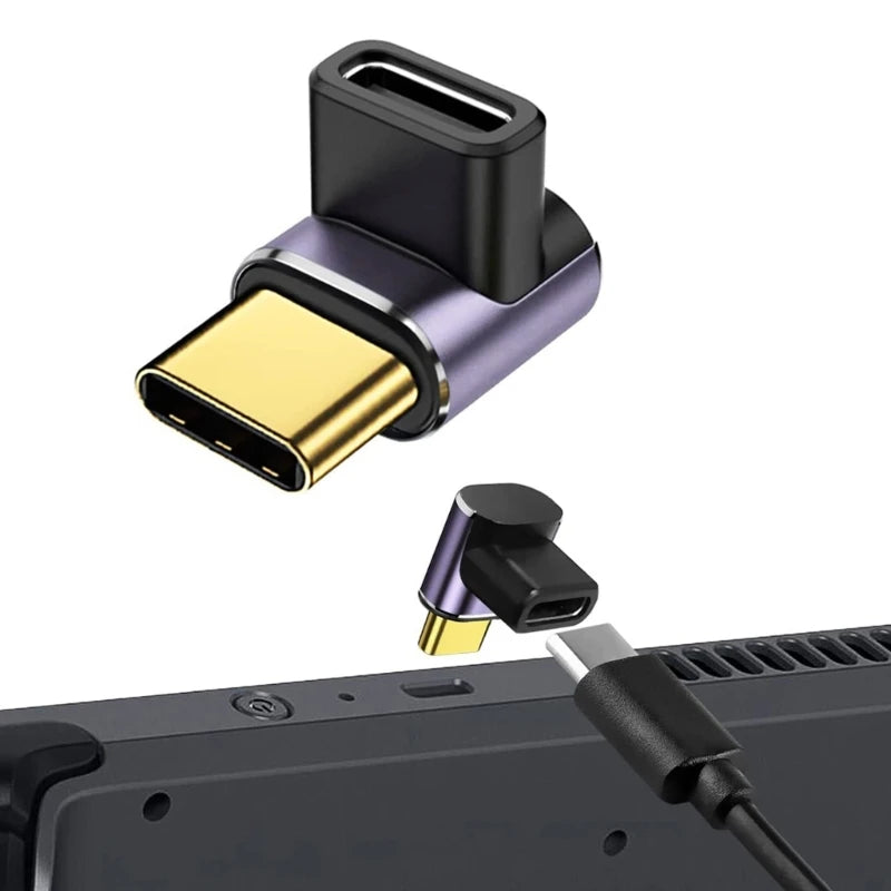 1-3PCS USB C 40Gbps Adapter 90 Degree Right Angle USB C Male To Female Extender 100W Fast Charging for Steam Deck Switch Laptop