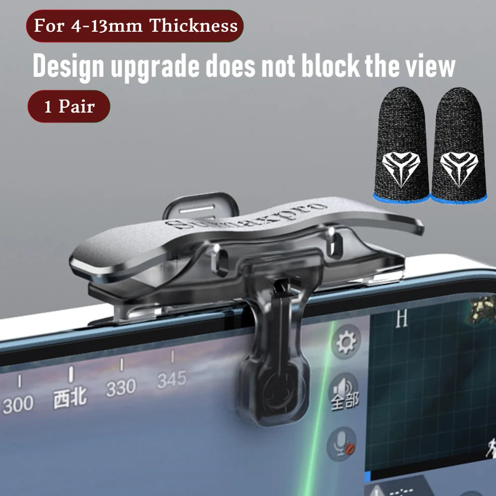 X8 Mobile Game Trigger 6 Finger Trigger Sensitive Shoot Phone Game Trigger L1 R1 Aim Keys Game Controller For PUBG Phone Gaming