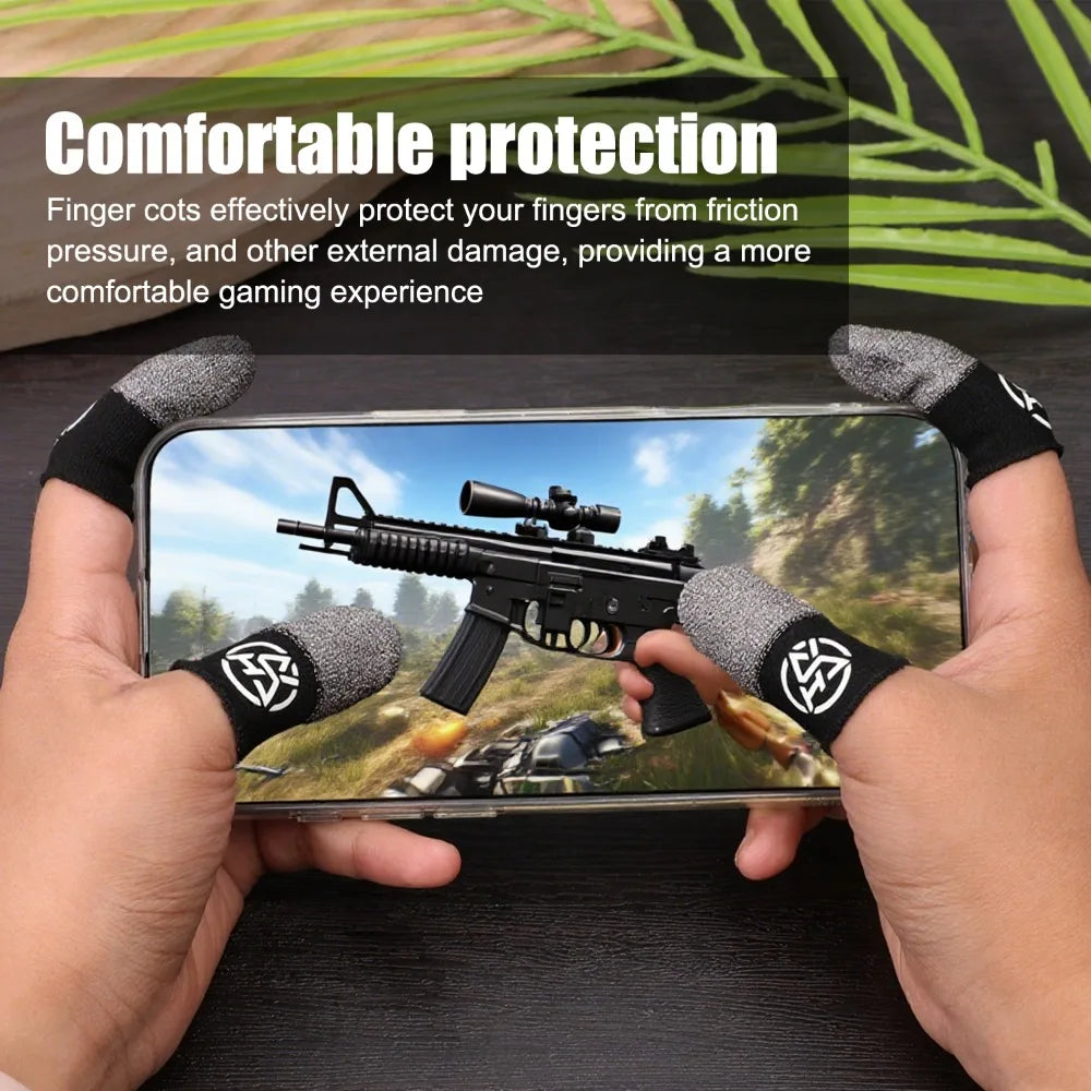 1/2 Pair Luminous Finger Sleeve Sweat-Proof Game Breathable Finger Cots Cover Sensitive Mobile Touch Glove for PUBG Phone Games
