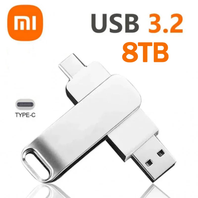 Xiaomi 3.2 U Disk Flash Drives USB16TB High Speed Metal Transfer High Capacity Drive Type C Portable Memory Waterproof  Stick