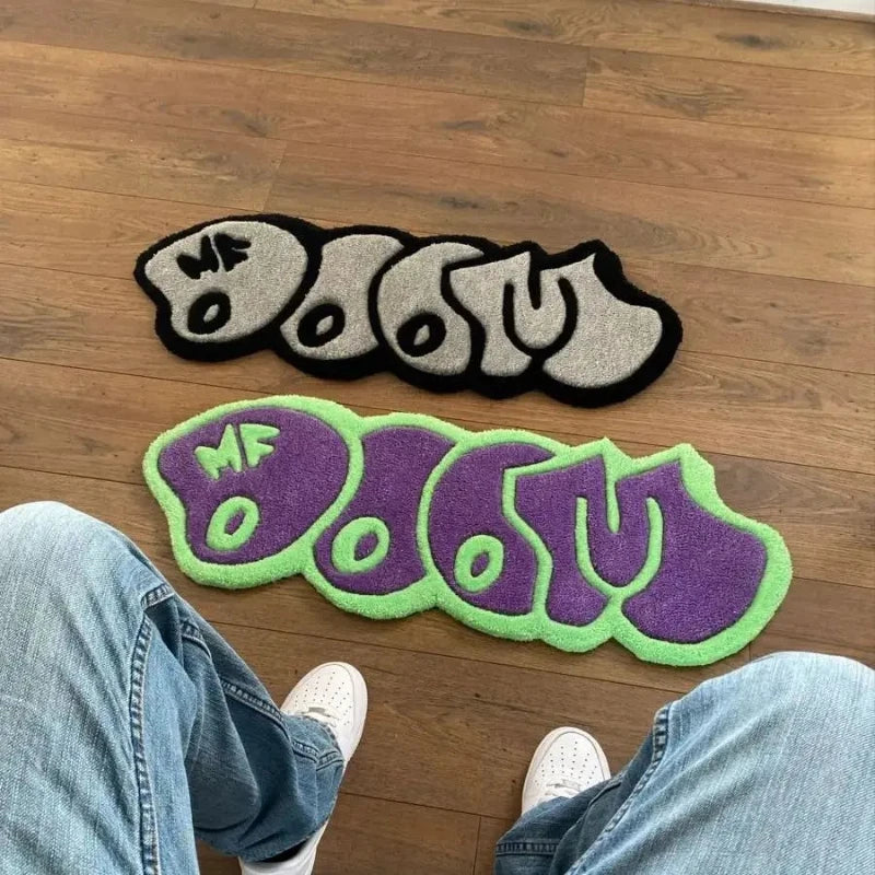 Creative English Rugs for Bedroom Thick Plush MF DOOM Floor Mat Fashion Irregular Living Room Decoration Carpet Fluffy Soft Rug