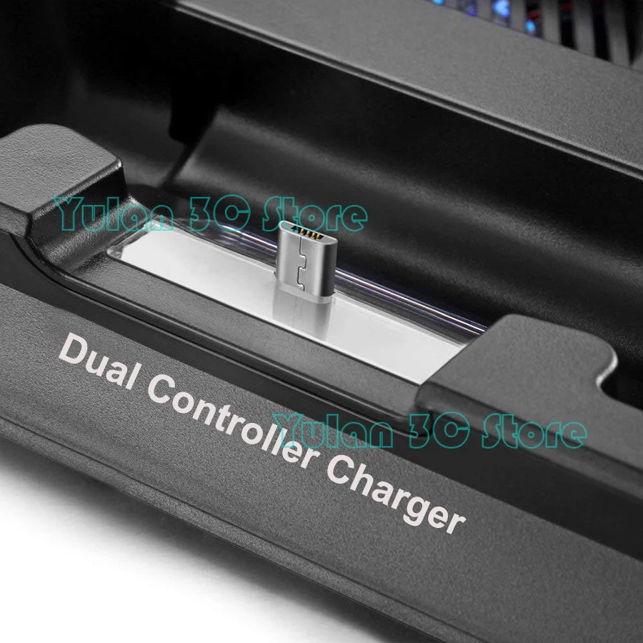 PS4 Slim Vertical Stand with Cooler Cooling Fan Controller Charger Charging Dock Station Play Station 4 PS 4 S Games Accessories