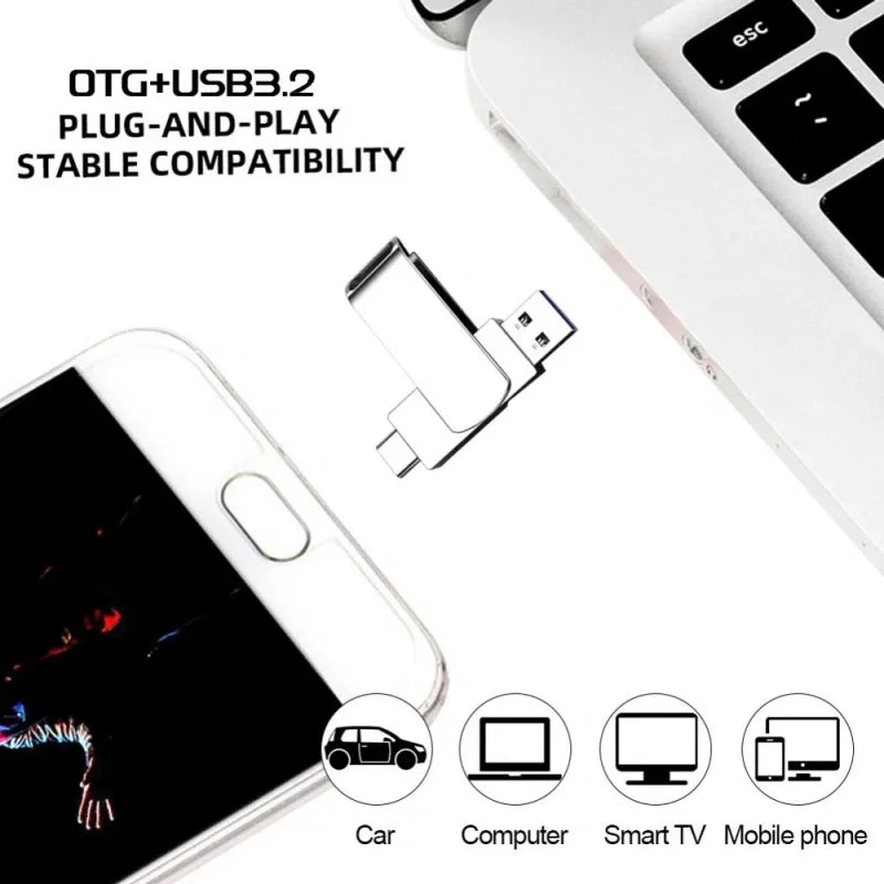 Xiaomi 3.2 U Disk Flash Drives USB16TB High Speed Metal Transfer High Capacity Drive Type C Portable Memory Waterproof  Stick