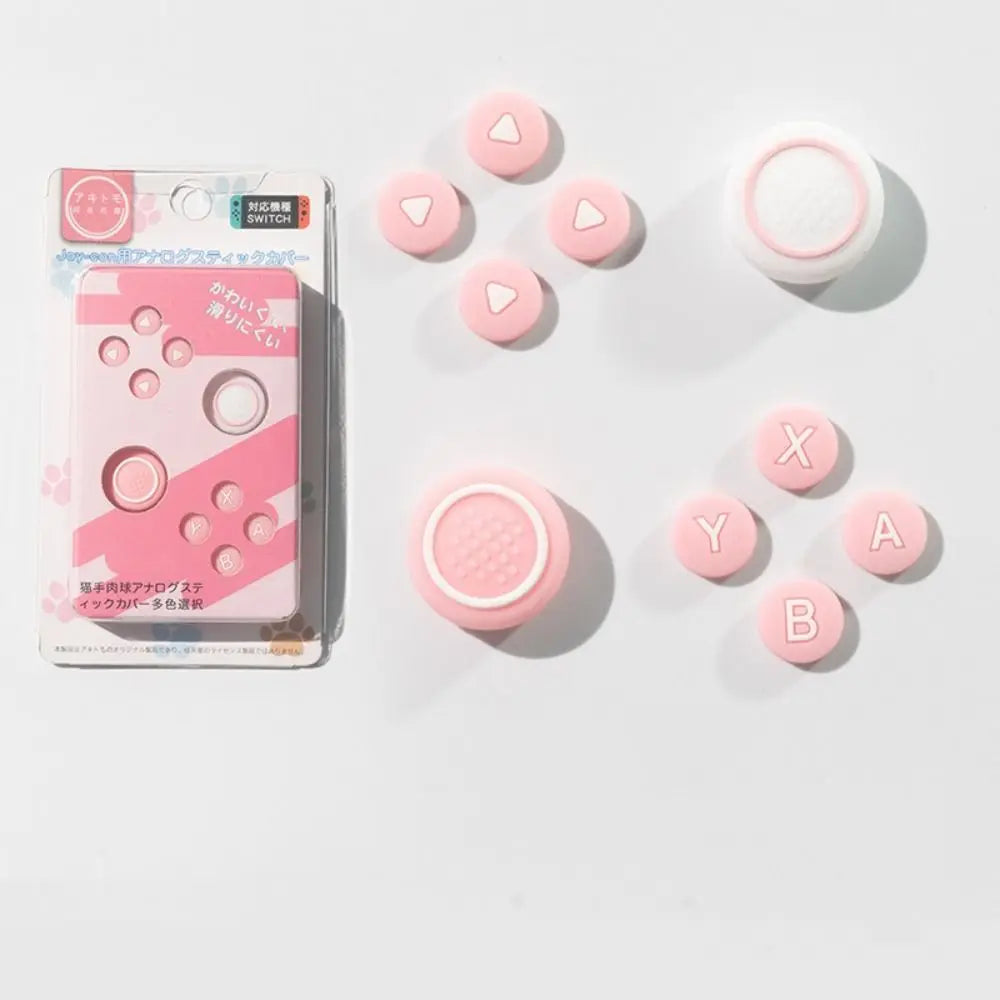 Fashion Silicone D-pad Cross Button Colourful Durable Skin Case Soft ABXY Key Sticker for Switch Oled NS Joy-con