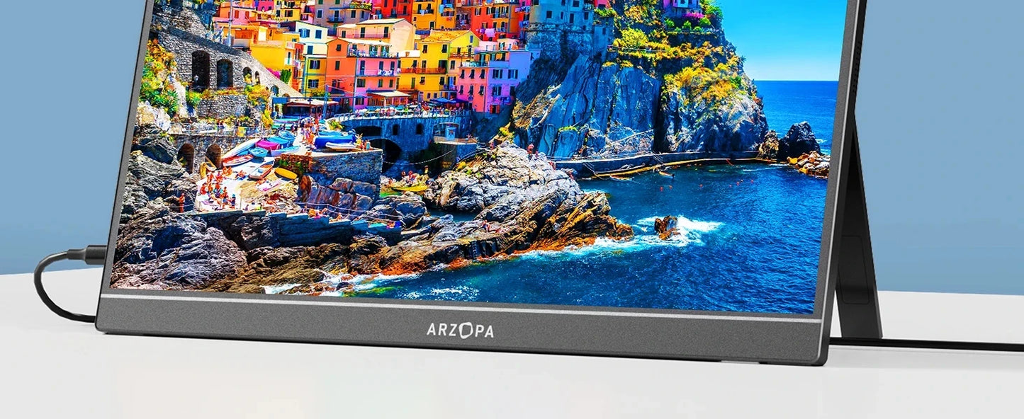 ARZOPA 17.3''1080P IPS Portable Gaming Monitor HDMI USB External Laptop Display Screen Kickstand for PC/Mac/Phone/Xbox/Switch/PS