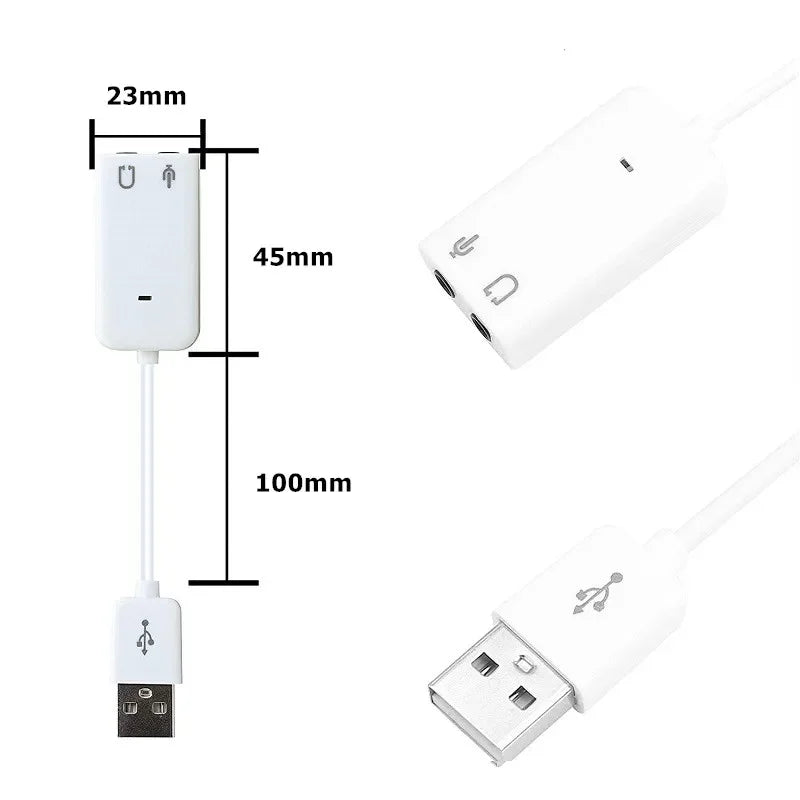 7.1 Channel External USB Sound Card with 3.5mm Jack USB Audio Adapter For Headphone and Microphone Compatible with MacBook