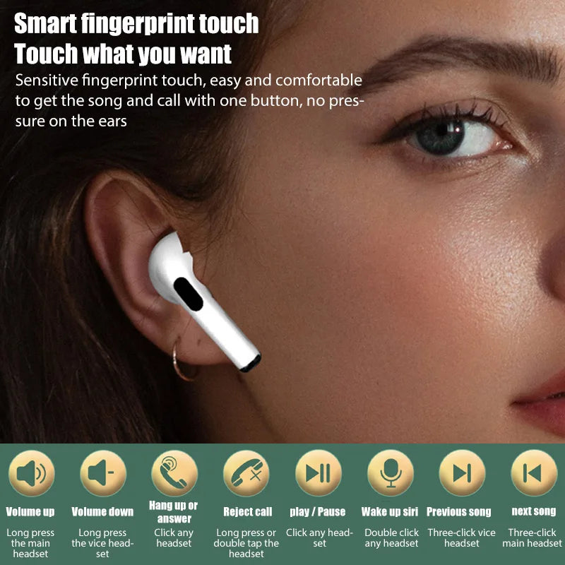 2024Pro 4 TWS Wireless Bluetooth Earphones Headphones Mini Earpone Headset For PC Android Apple iPhone Earbuds Accessories