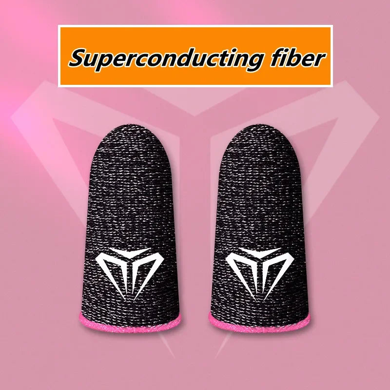 Mobile Game Silver Fiber Fingertip Glove Sweatproof Anti-slip Touch Screen Gaming Finger Sleeve Breathable Finger Cover for PUBG