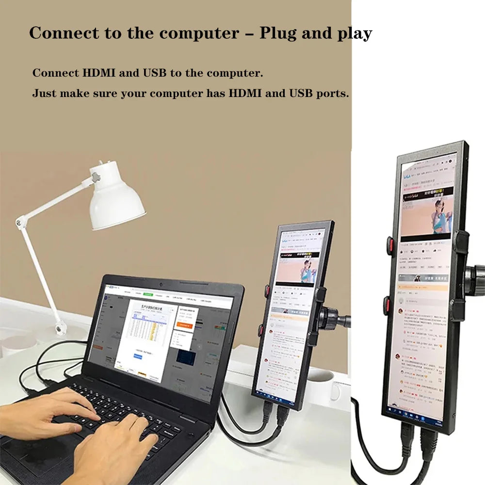 Long strip display mobile phone and computer expansion screen 8.8 inch host temperature controlled touch screen